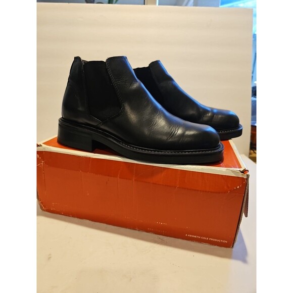 **Kenneth Cole Unlisted Men’s Classic Look Leather Chelsea Boots Black Size 8.5M - Picture 3 of 16